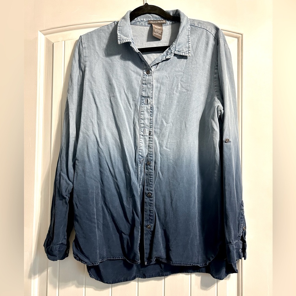 Blue Ombre Button-Up Shirt